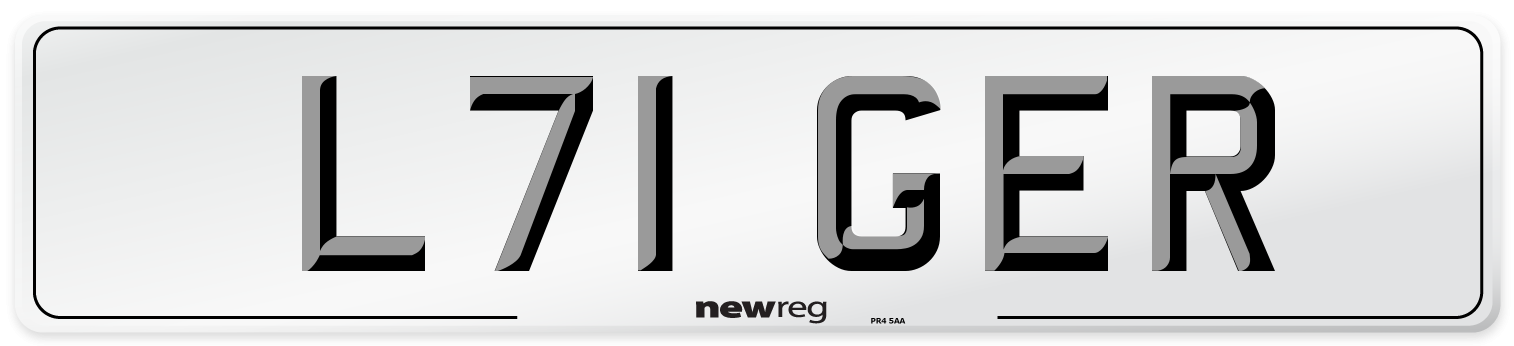 L71 GER Number Plate from New Reg
